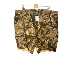 NEW PrettyLittleThing Plus Camo Denim Cargo Short Women Sz 22 Khaki Green Camo